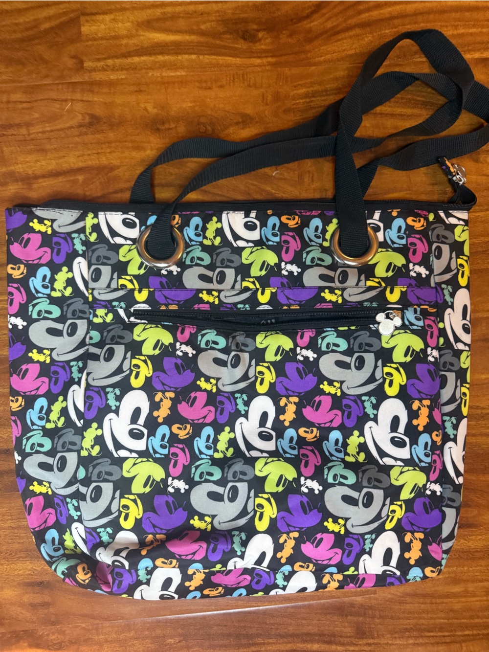 Disney Colorful Character Print Women’s Backpack Tote - Black Multi
